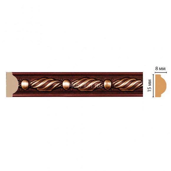 Молдинг DECOMASTER 130-52 (15x8x2400) цвет Красное дерево с золотом Молдинг DECOMASTER 130-52 (15x8x2400) цвет Красное дерево с золотом