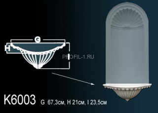 Декоративная ниша Perfect K6003 белый полиуретан 235х673х210 мм