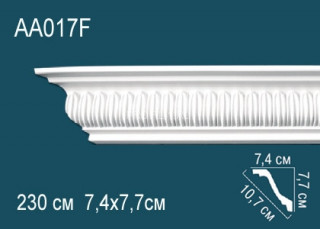 Потолочный плинтус гибкий с рисунком Перфект AA017F полиуретан 77х107х74 мм 230 см