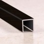 Алюминиевый П-образный профиль 10х10 мм П-10х10 черный матовый браш 2,7 м