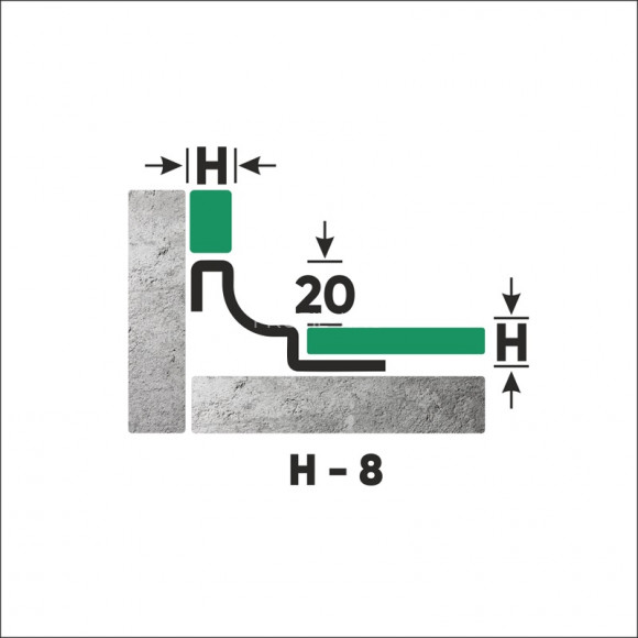 Профиль из нержавеющей стали угловой внутренний закладной округлый 8 мм FWR 8 GS золото сатинированное 270 см