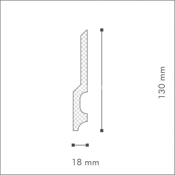 Напольный плинтус NMC Wallstyl FD22 белый полистирол 20х130 мм 2м Напольный плинтус NMC Wallstyl FD22 белый полистирол 20х130 мм 2м
