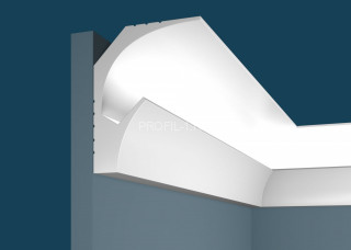Потолочный плинтус Cosca KX-025 белый полистирол 90х115 мм 2м