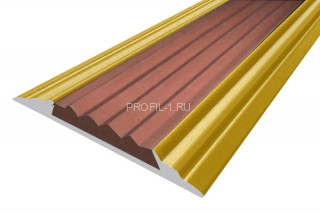 Алюминиевый порог 46 мм с резиновой вставкой одноуровневый АП-46-Антик золото-коричневый 3,0 м Алюминиевый порог 46 мм с резиновой вставкой одноуровневый АП-46-Антик золото-коричневый 3,0 м