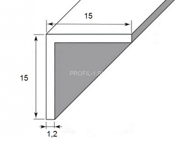 Алюминиевый уголок 15х15х1,2 мм 3м равнополочный