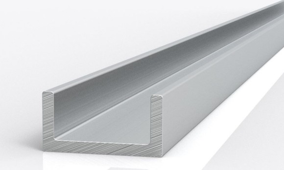 Швеллер алюминиевый П-профиль 10х15х10х1,2 мм 3м серебро