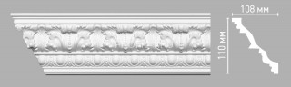 Плинтус потолочный 110х108х2400 мм Decomaster 95096 из полиуретана белый под покраску Плинтус потолочный 110х108х2400 мм Decomaster 95096 из полиуретана белый под покраску