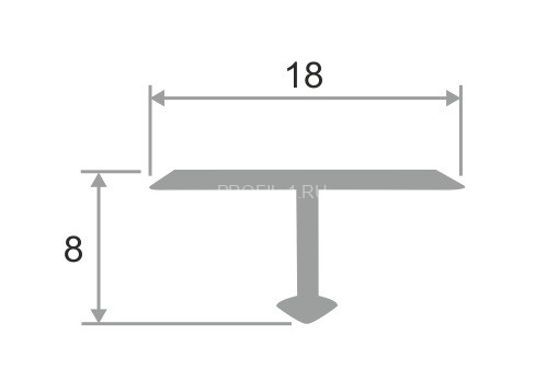 Латунный профиль Т-образный 18 мм ЛПТ-18 браш 2,7 м