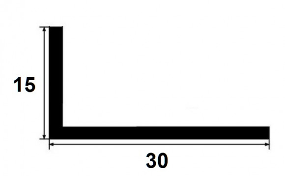Латунный уголок разнополочный PL 30x15 ОА 30х15 антик 2,7м