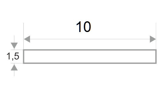 Алюминиевая полоса 10 мм золото матовое 2,7м