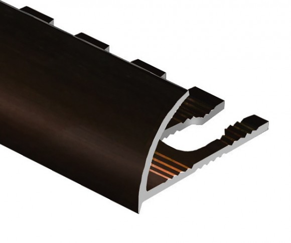 Профиль для плитки С-образный алюминий гибкий 8 мм PV19-11 коричневый блестящий 2,7 м