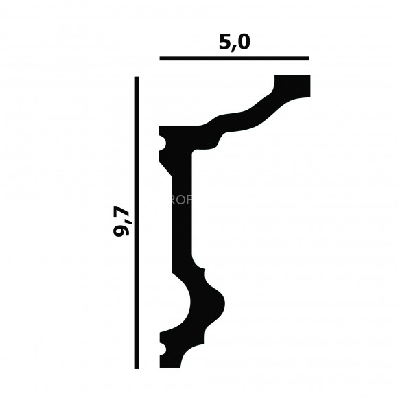 Потолочный плинтус Перфект Плюс P90 белый дюрополимер 50х97 мм 200 см Потолочный плинтус Перфект Плюс P90 белый дюрополимер 50х97 мм 200 см