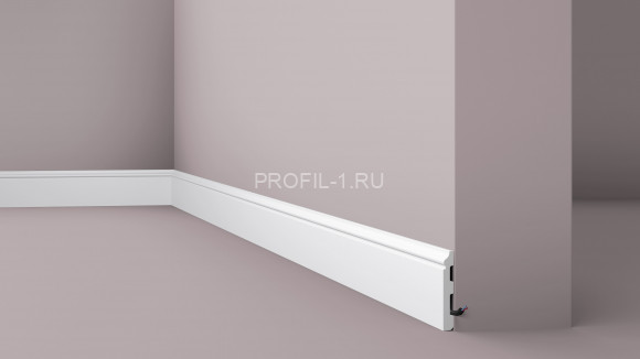 Напольный плинтус NMC Wallstyl FL1 белый полистирол 12х80 мм 2м