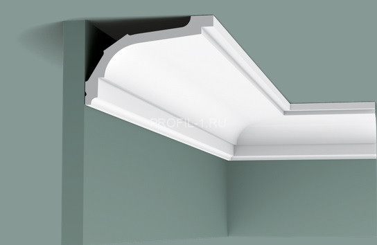 Гибкий потолочный плинтус Orac Decor Purotouch C220F белый полиуретан 76х116 мм 2м