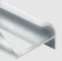 Алюминиевый профиль F-образный округлый с рифлением для ступеней 10 мм PV56-03 серебро блестящее 2,7 м