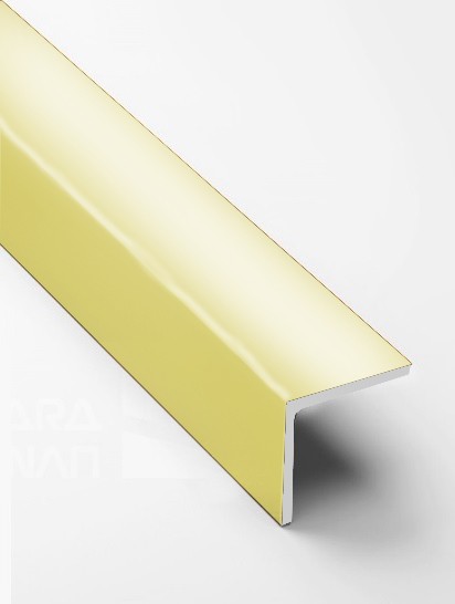 Угол защитный 30х30 мм прямой алюминий PV75-05 золото блестящее 2,7 м
