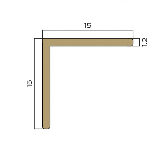 Уголок 15х15 мм латунный NEEXY PVL73-03 BAO брашированный 2.7м