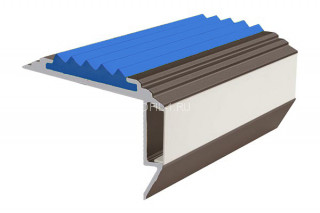 Алюминиевый порог угловой противоскользящий с подсветкой 26х45 мм АУ-45-LED-Анод коньяк-синий 2,0 м Алюминиевый порог угловой противоскользящий с подсветкой 26х45 мм АУ-45-LED-Анод коньяк-синий 2,0 м