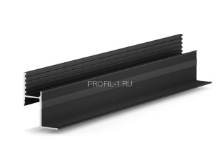 Теневая рейка алюминиевая разноуровневая под подсветку Laconistiq Multilevel черный муар 46.3х27.7х3000 мм