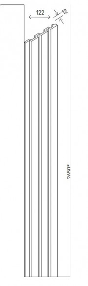Реечная настенная панель VOX LINERIO M-LINE белая 2650х122х12 мм Реечная настенная панель VOX LINERIO M-LINE белая 2650х122х12 мм