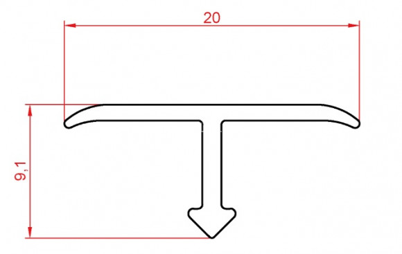 Алюминиевый Т-образный профиль 20 мм Евротрим Т-20 7337.05 черный 3,0 м
