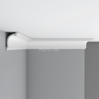 Плинтус потолочный 105х70х2400 мм Decomaster 96263 из полиуретана белый под покраску Плинтус потолочный 105х70х2400 мм Decomaster 96263 из полиуретана белый под покраску