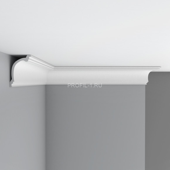 Плинтус потолочный 105х70х2400 мм Decomaster 96263 из полиуретана белый под покраску