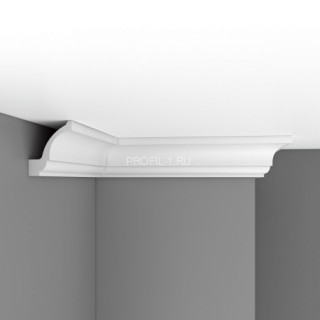 Плинтус потолочный 115х142х2400 мм Decomaster DT-85606 из полиуретана белый под покраску Плинтус потолочный 115х142х2400 мм Decomaster DT-85606 из полиуретана белый под покраску
