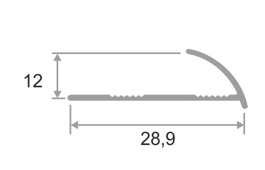 Алюминий профиль для плитки С-образный 12 мм ПО-12 серебро глянец  2,7 м