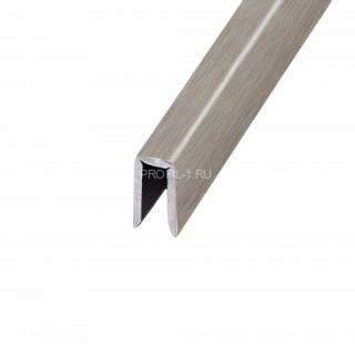 П-образный профиль из нержавеющей стали SUP055 серебро глянец браш 2,7 м