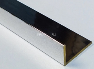 Латунный уголок разнополочный PL 30x15 ОC 30х15 хром 2,7м