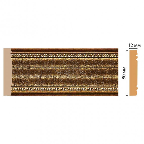 Молдинг DECOMASTER 150-43 ДМ (80x12x2400) цвет Золото