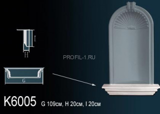 Декоративная ниша Perfect K6005 белый полиуретан 200х1090х200 мм