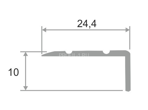 Угловой порог алюминиевый с насечками 24х10 мм ПО-24х10 бронза глянец 2,7 м