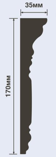 Потолочный плинтус HiWood L1702 белый 170х33,5 мм 200 см Потолочный плинтус HiWood L1702 белый 170х33,5 мм 200 см