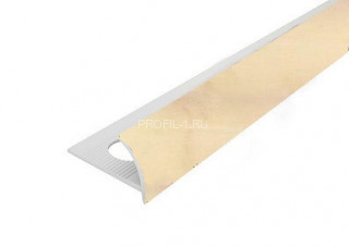 С-образный профиль ПВХ для плитки 10 мм Cezar 230 Бледно-желтый мрамор 2,5 м (10 штук)