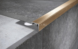 П-профиль из нержавеющей стали окантовочный 10 мм FPF 10 GS золото сатинированное 270 см