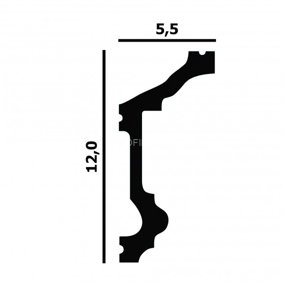 Потолочный плинтус Перфект Плюс P91 белый дюрополимер 55х120 мм 200 см Потолочный плинтус Перфект Плюс P91 белый дюрополимер 55х120 мм 200 см