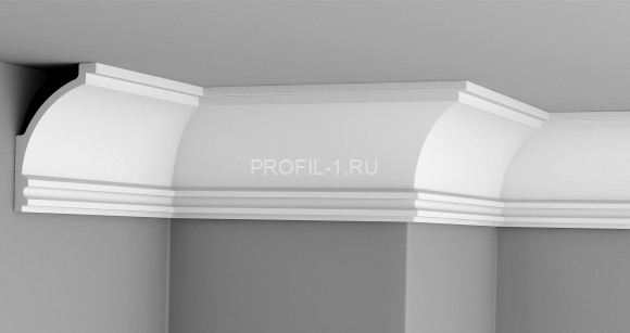 Потолочный плинтус Glanzepol GP-118 белый полистирол 127х80 мм 2 м