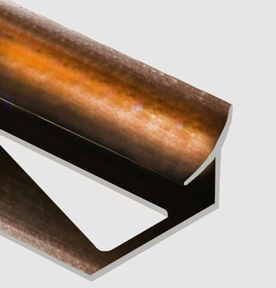 Уголок для плитки внутренний алюминий 12 мм PV29-07 бронза блестящая 2,7 м