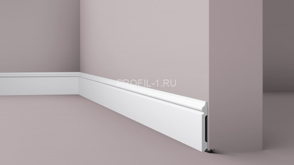 Напольный плинтус NMC Wallstyl FL2 белый полистирол 15х120 мм 2м