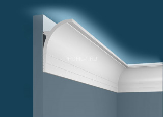 Потолочный плинтус Cosca KX-045 белый полистирол 55х85 мм 2м