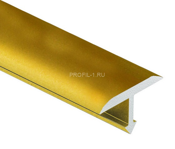 Профиль Т-образный 20 мм полукруглый алюминий PV37-04 золото матовое 2,7 м