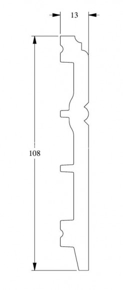 Гибкий напольный плинтус Orac Decor Duropolymer SX105F белый полистирол 108х13 мм 2м