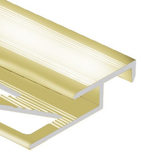 Профиль лестничный Т-образный 20х12 мм алюминий PV58-05 золото блестящее 2,7 м
