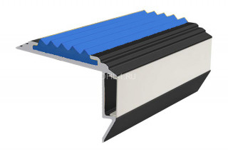 Алюминиевый порог угловой противоскользящий с подсветкой 26х45 мм АУ-45-LED-Анод черный-синий 2,0 м Алюминиевый порог угловой противоскользящий с подсветкой 26х45 мм АУ-45-LED-Анод черный-синий 2,0 м