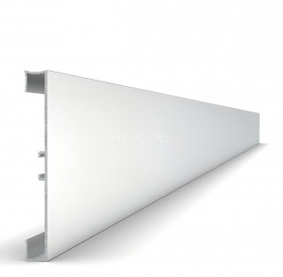 Накладной алюминиевый плинтус с кабель-каналом напольный 80 мм Диал 9142 серебро 3 м