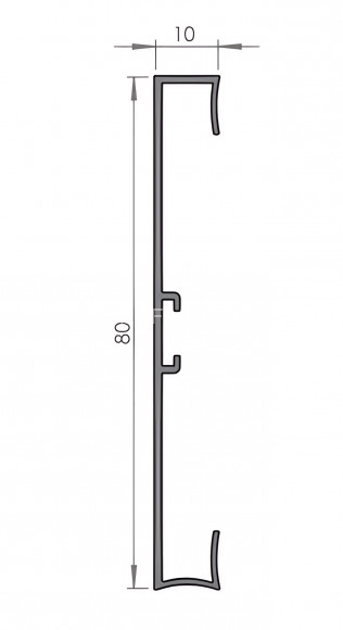 Накладной алюминиевый плинтус с кабель-каналом напольный 80 мм Диал 9142 серебро 3 м