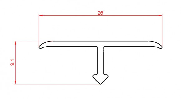 Алюминиевый Т-профиль 26 мм Евротрим Т-26 7334.01 серебро 3,0 м