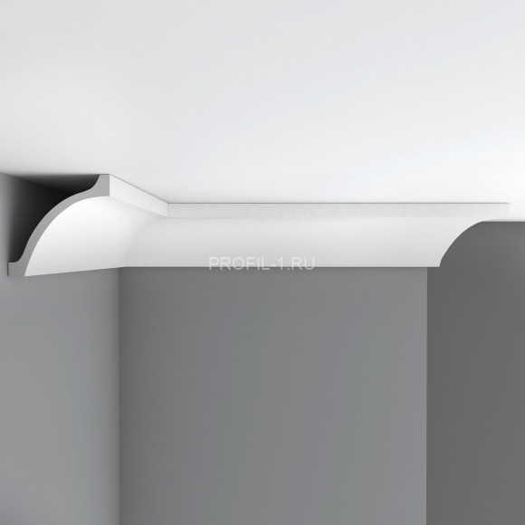 Плинтус потолочный 115х115х2400 мм Decomaster 96265 из полиуретана белый под покраску